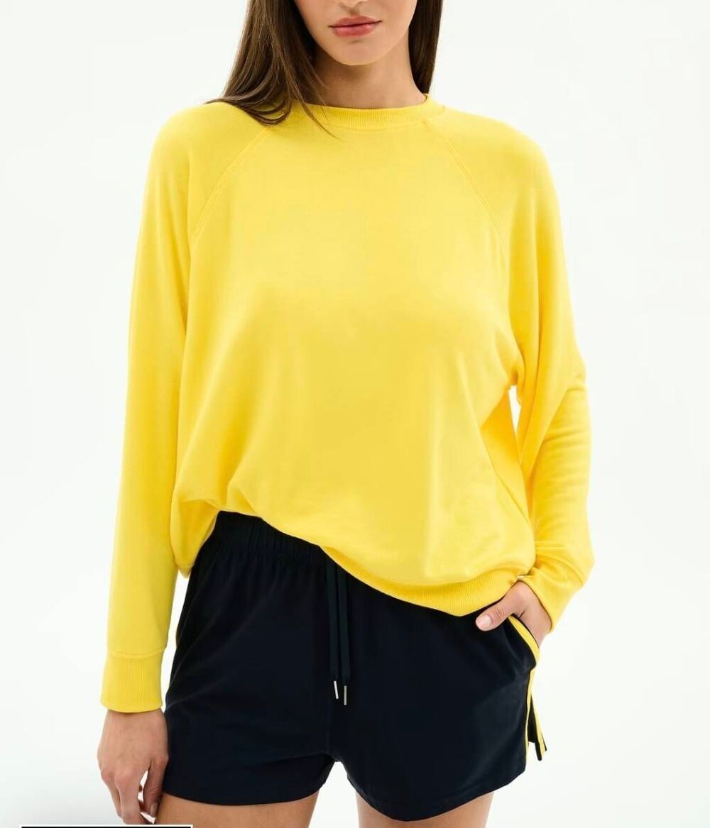 SPLITS59 Andie Oversized Fleece Sweatshirt Yellow Size L